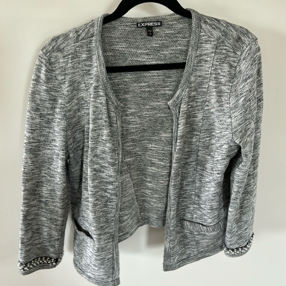 Express cropped, beaded blazer